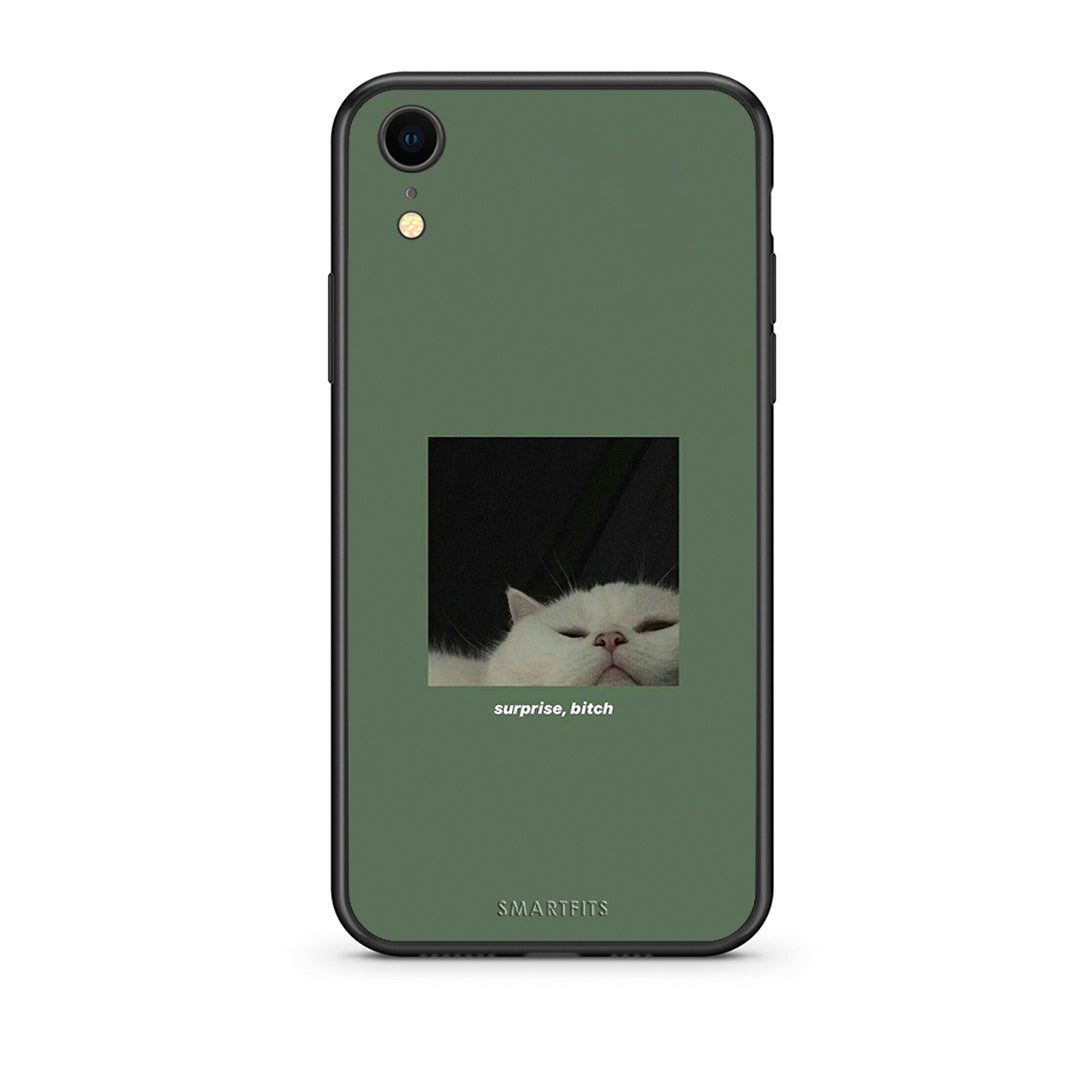 iphone xr Bitch Surprise θήκη από τη Smartfits με σχέδιο στο πίσω μέρος και μαύρο περίβλημα | Smartphone case with colorful back and black bezels by Smartfits