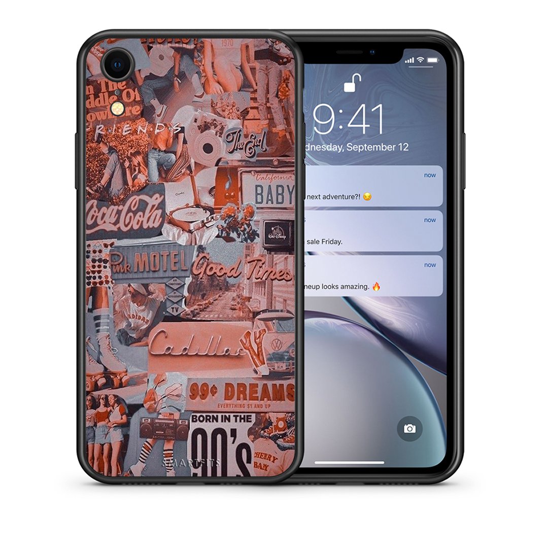 Θήκη iPhone XR Born In 90s από τη Smartfits με σχέδιο στο πίσω μέρος και μαύρο περίβλημα | iPhone XR Born In 90s case with colorful back and black bezels