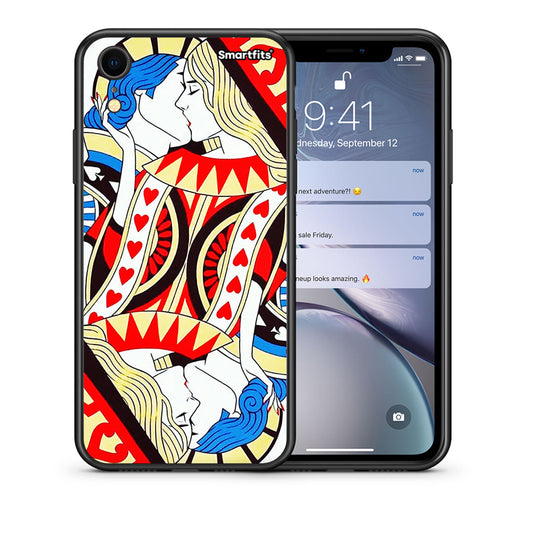 Θήκη iPhone XR Card Love από τη Smartfits με σχέδιο στο πίσω μέρος και μαύρο περίβλημα | iPhone XR Card Love case with colorful back and black bezels