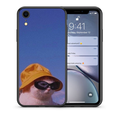 Θήκη iPhone XR Cat Diva από τη Smartfits με σχέδιο στο πίσω μέρος και μαύρο περίβλημα | iPhone XR Cat Diva case with colorful back and black bezels