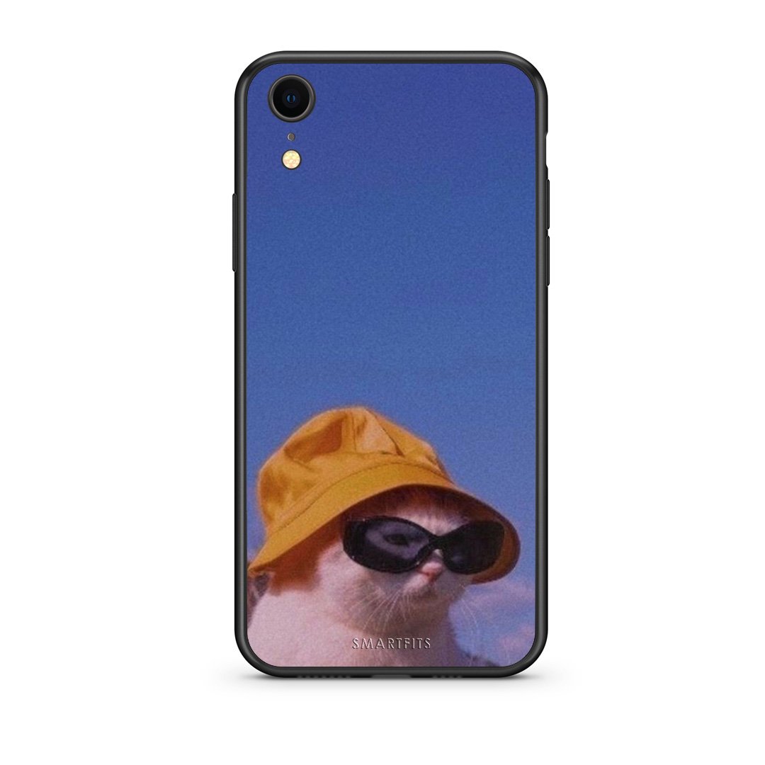 iphone xr Cat Diva θήκη από τη Smartfits με σχέδιο στο πίσω μέρος και μαύρο περίβλημα | Smartphone case with colorful back and black bezels by Smartfits