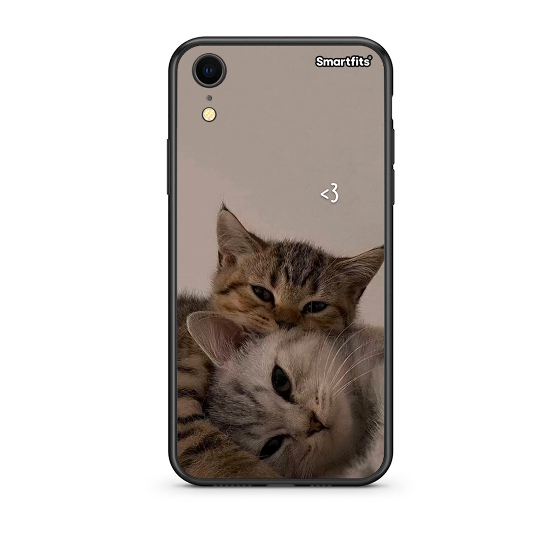 iphone xr Cats In Love Θήκη από τη Smartfits με σχέδιο στο πίσω μέρος και μαύρο περίβλημα | Smartphone case with colorful back and black bezels by Smartfits