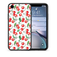 Thumbnail for Θήκη iPhone XR Cherry Summer από τη Smartfits με σχέδιο στο πίσω μέρος και μαύρο περίβλημα | iPhone XR Cherry Summer case with colorful back and black bezels