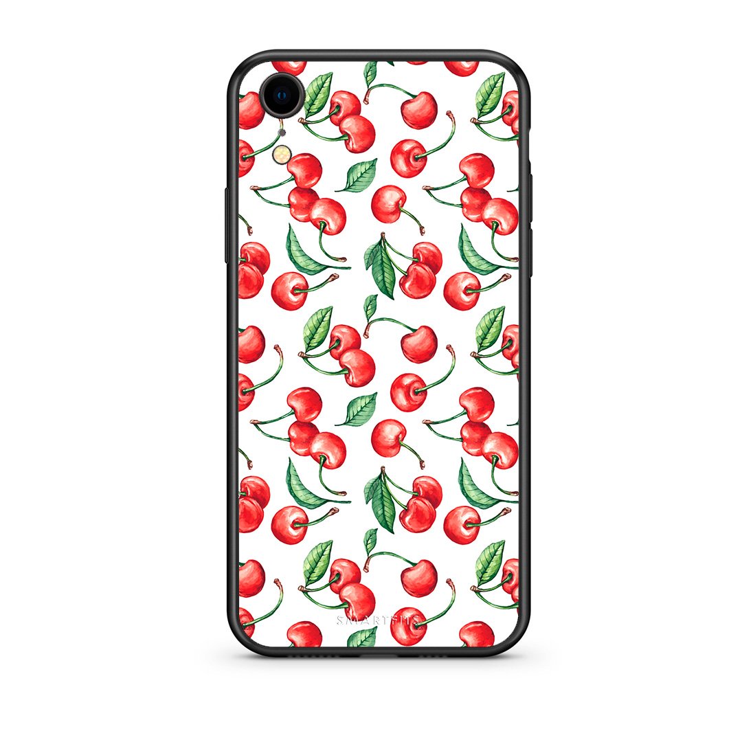 iphone xr Cherry Summer θήκη από τη Smartfits με σχέδιο στο πίσω μέρος και μαύρο περίβλημα | Smartphone case with colorful back and black bezels by Smartfits