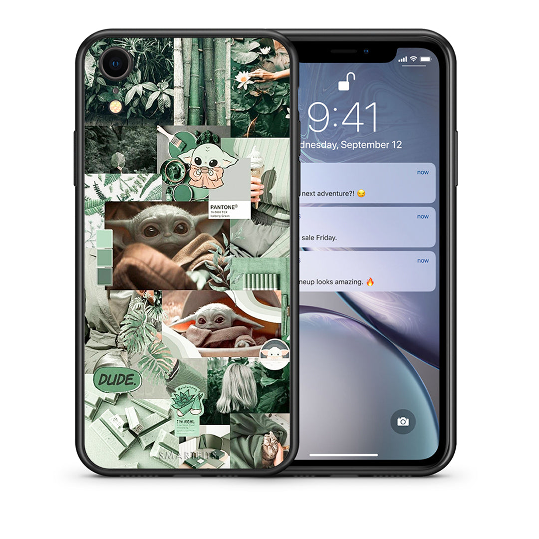 Θήκη Αγίου Βαλεντίνου iPhone XR Collage Dude από τη Smartfits με σχέδιο στο πίσω μέρος και μαύρο περίβλημα | iPhone XR Collage Dude case with colorful back and black bezels