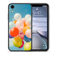 Thumbnail for Θήκη iPhone XR Colorful Balloons από τη Smartfits με σχέδιο στο πίσω μέρος και μαύρο περίβλημα | iPhone XR Colorful Balloons case with colorful back and black bezels