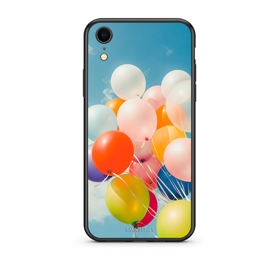 iphone xr Colorful Balloons θήκη από τη Smartfits με σχέδιο στο πίσω μέρος και μαύρο περίβλημα | Smartphone case with colorful back and black bezels by Smartfits