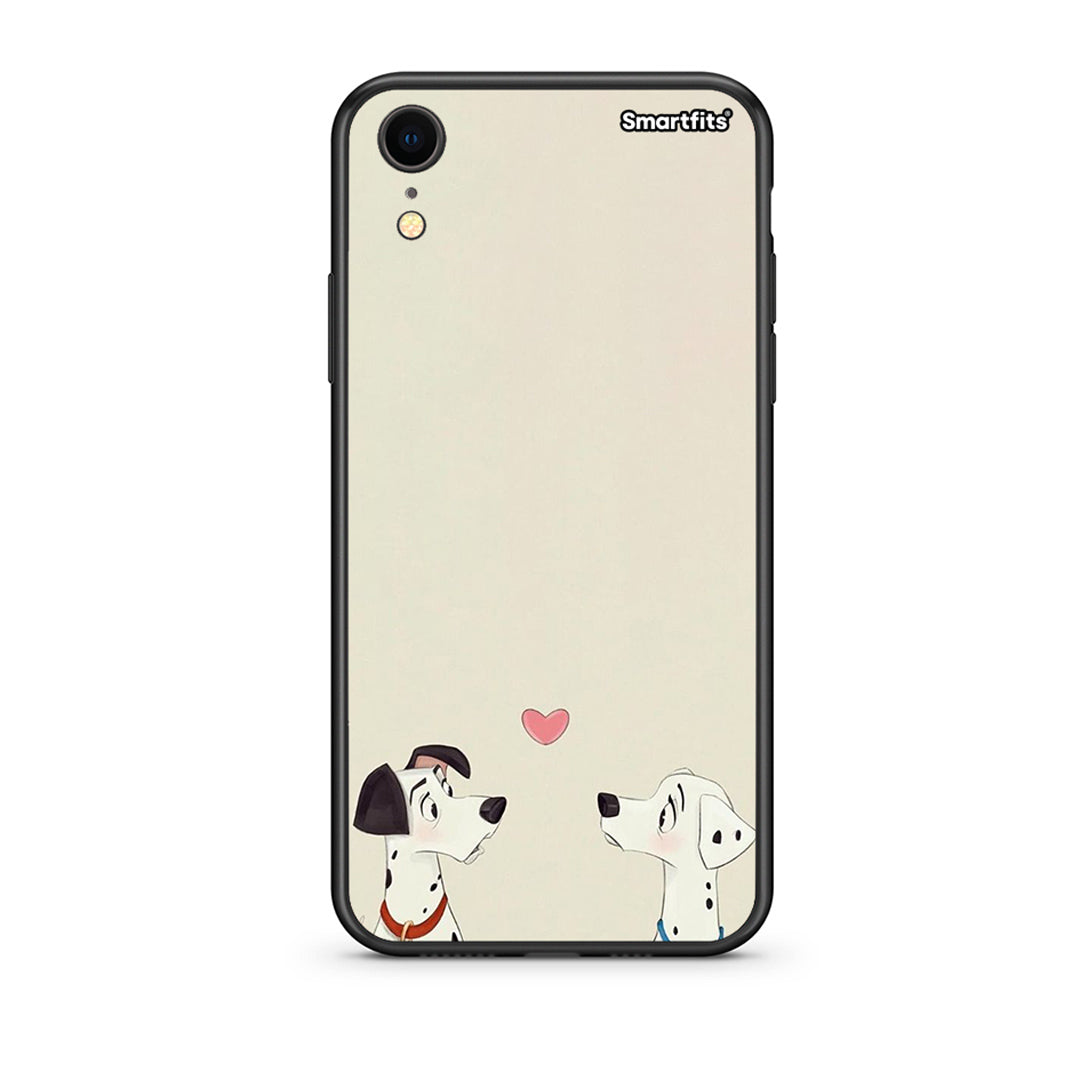 iphone xr Dalmatians Love θήκη από τη Smartfits με σχέδιο στο πίσω μέρος και μαύρο περίβλημα | Smartphone case with colorful back and black bezels by Smartfits