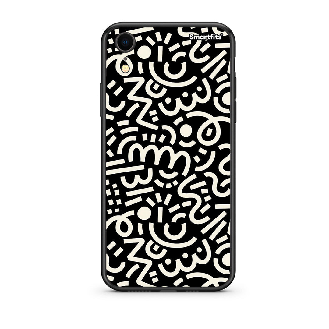 iphone xr Doodle Art Θήκη από τη Smartfits με σχέδιο στο πίσω μέρος και μαύρο περίβλημα | Smartphone case with colorful back and black bezels by Smartfits