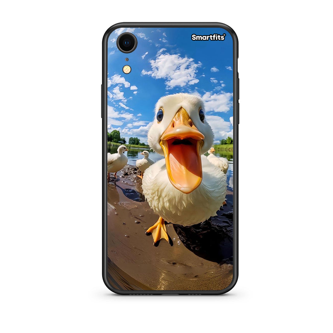 iphone xr Duck Face θήκη από τη Smartfits με σχέδιο στο πίσω μέρος και μαύρο περίβλημα | Smartphone case with colorful back and black bezels by Smartfits