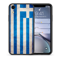 Thumbnail for Θήκη iPhone XR Greek Flag από τη Smartfits με σχέδιο στο πίσω μέρος και μαύρο περίβλημα | iPhone XR Greek Flag case with colorful back and black bezels