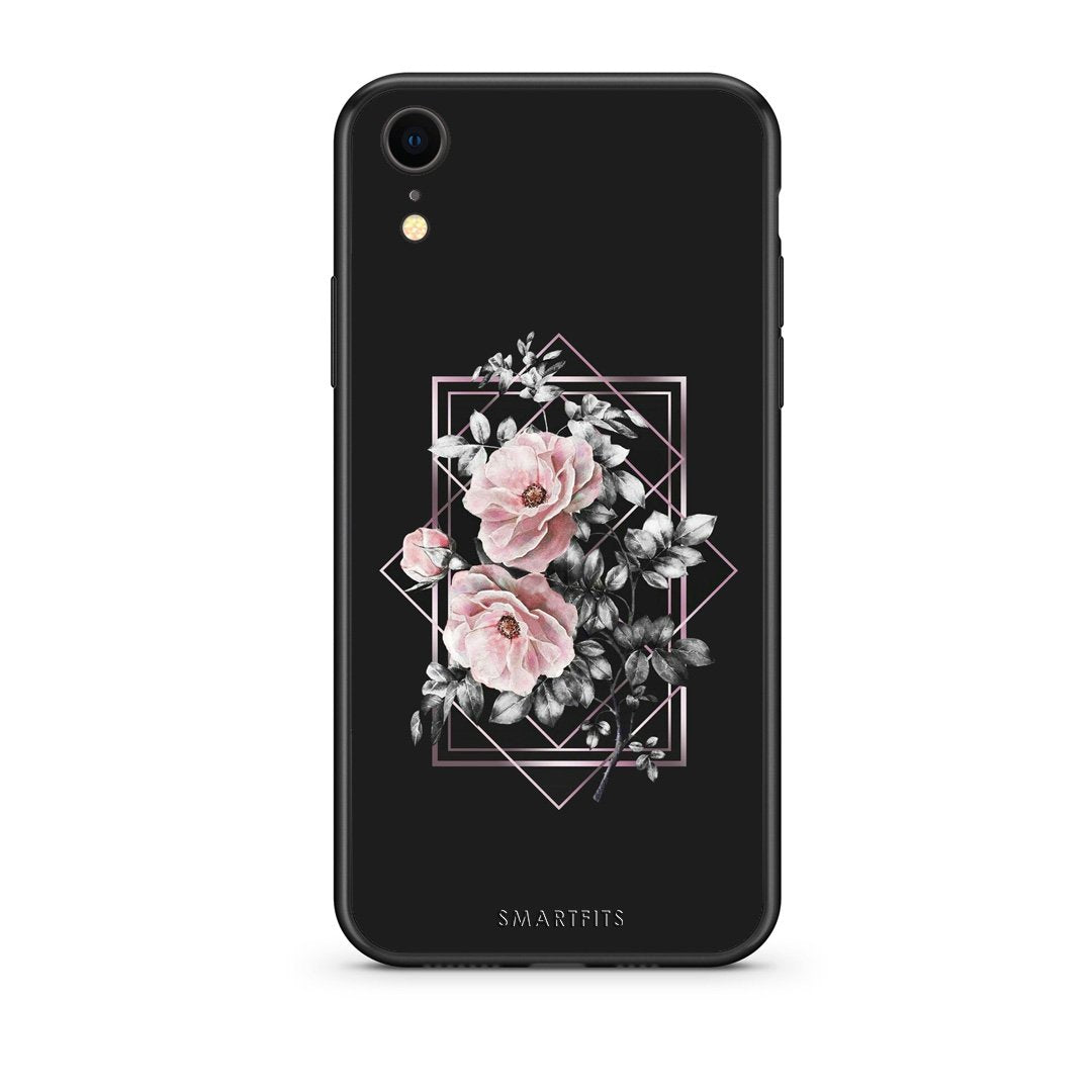 4 - iphone xr Frame Flower case, cover, bumper