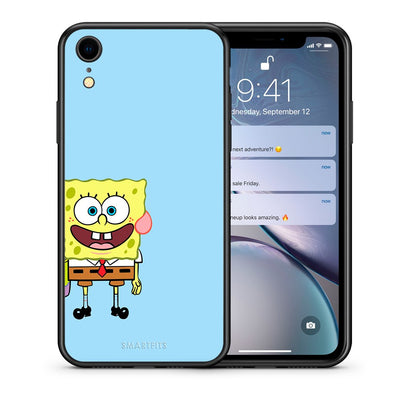 Θήκη iPhone XR Friends Bob από τη Smartfits με σχέδιο στο πίσω μέρος και μαύρο περίβλημα | iPhone XR Friends Bob case with colorful back and black bezels