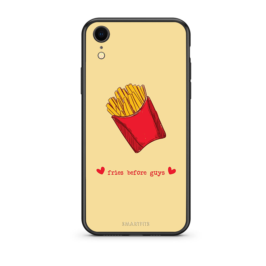 iphone xr Fries Before Guys Θήκη Αγίου Βαλεντίνου από τη Smartfits με σχέδιο στο πίσω μέρος και μαύρο περίβλημα | Smartphone case with colorful back and black bezels by Smartfits