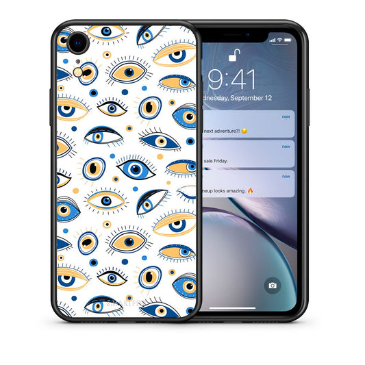 Θήκη iPhone XR Ftou Ftou από τη Smartfits με σχέδιο στο πίσω μέρος και μαύρο περίβλημα | iPhone XR Ftou Ftou case with colorful back and black bezels