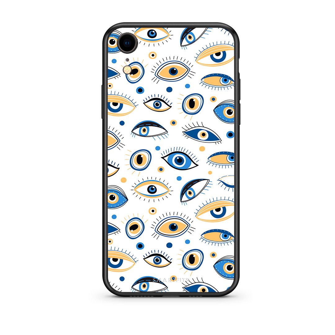 iphone xr Ftou Ftou θήκη από τη Smartfits με σχέδιο στο πίσω μέρος και μαύρο περίβλημα | Smartphone case with colorful back and black bezels by Smartfits