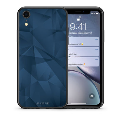 Θήκη iPhone XR Blue Abstract Geometric από τη Smartfits με σχέδιο στο πίσω μέρος και μαύρο περίβλημα | iPhone XR Blue Abstract Geometric case with colorful back and black bezels