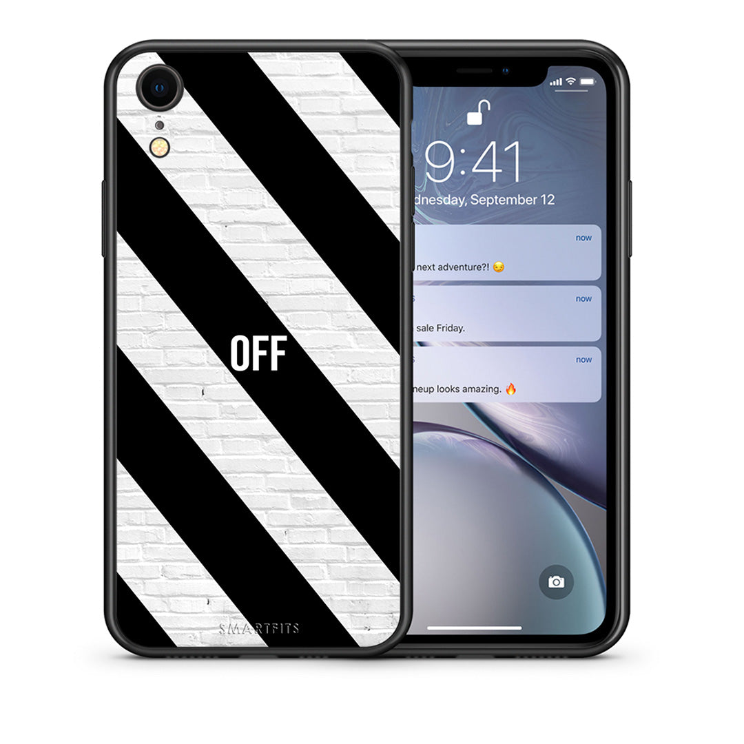 Θήκη iPhone XR Get Off από τη Smartfits με σχέδιο στο πίσω μέρος και μαύρο περίβλημα | iPhone XR Get Off case with colorful back and black bezels