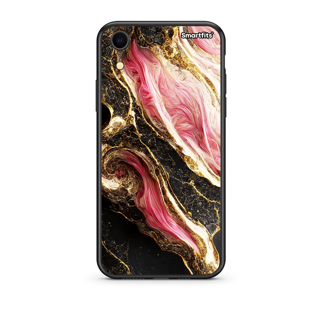iphone xr Glamorous Pink Marble θήκη από τη Smartfits με σχέδιο στο πίσω μέρος και μαύρο περίβλημα | Smartphone case with colorful back and black bezels by Smartfits