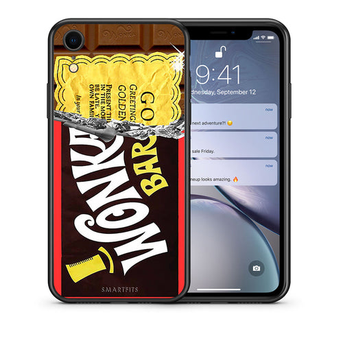 Θήκη iPhone XR Golden Ticket από τη Smartfits με σχέδιο στο πίσω μέρος και μαύρο περίβλημα | iPhone XR Golden Ticket case with colorful back and black bezels
