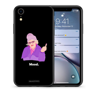 Θήκη iPhone XR Grandma Mood Black από τη Smartfits με σχέδιο στο πίσω μέρος και μαύρο περίβλημα | iPhone XR Grandma Mood Black case with colorful back and black bezels