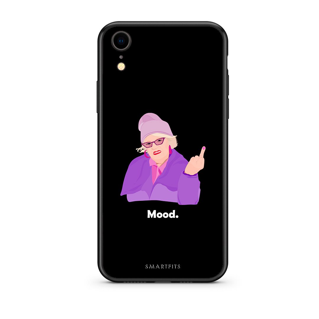 iphone xr Grandma Mood Black θήκη από τη Smartfits με σχέδιο στο πίσω μέρος και μαύρο περίβλημα | Smartphone case with colorful back and black bezels by Smartfits