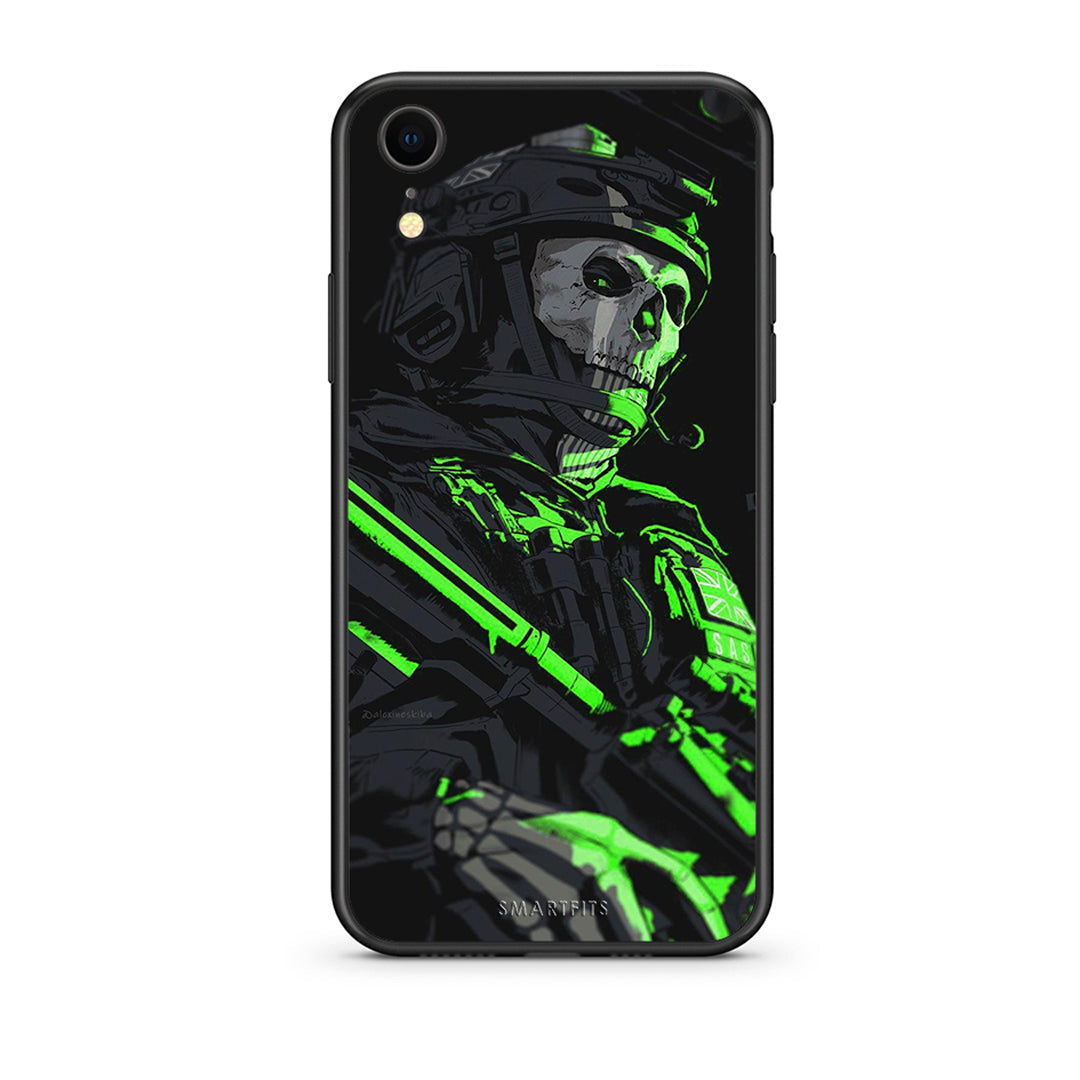 iphone xr Green Soldier Θήκη Αγίου Βαλεντίνου από τη Smartfits με σχέδιο στο πίσω μέρος και μαύρο περίβλημα | Smartphone case with colorful back and black bezels by Smartfits