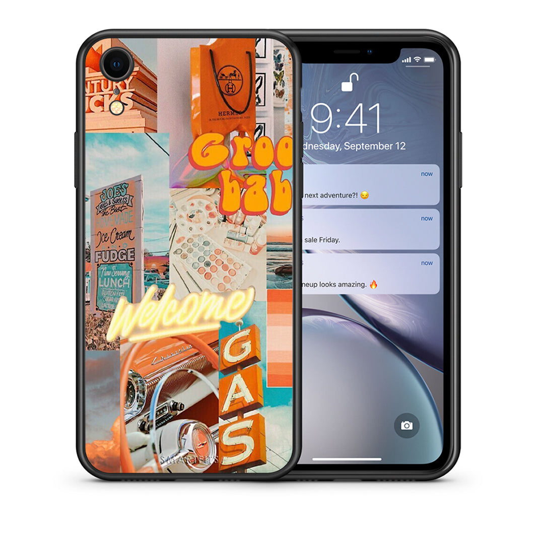 Θήκη Αγίου Βαλεντίνου iPhone XR Groovy Babe από τη Smartfits με σχέδιο στο πίσω μέρος και μαύρο περίβλημα | iPhone XR Groovy Babe case with colorful back and black bezels