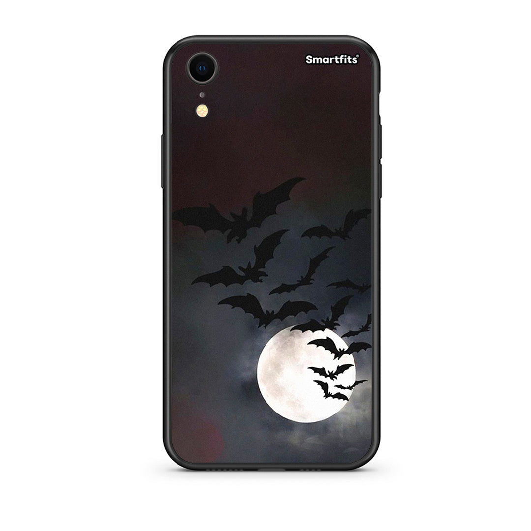iphone xr Halloween Bat Night Θήκη από τη Smartfits με σχέδιο στο πίσω μέρος και μαύρο περίβλημα | Smartphone case with colorful back and black bezels by Smartfits