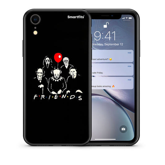 Θήκη iPhone XR Halloween Friends από τη Smartfits με σχέδιο στο πίσω μέρος και μαύρο περίβλημα | iPhone XR Halloween Friends case with colorful back and black bezels