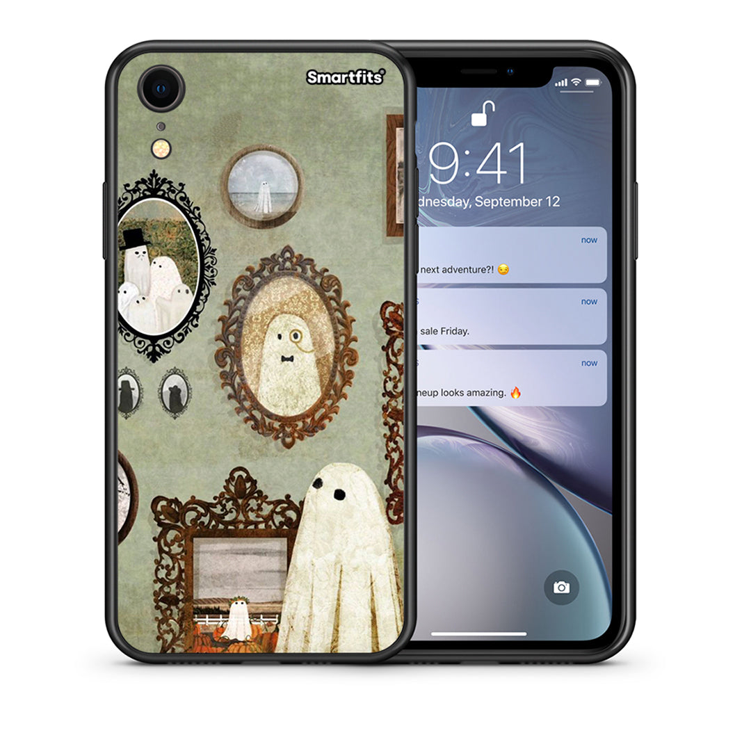 Θήκη iPhone XR Halloween Ghost Season από τη Smartfits με σχέδιο στο πίσω μέρος και μαύρο περίβλημα | iPhone XR Halloween Ghost Season case with colorful back and black bezels