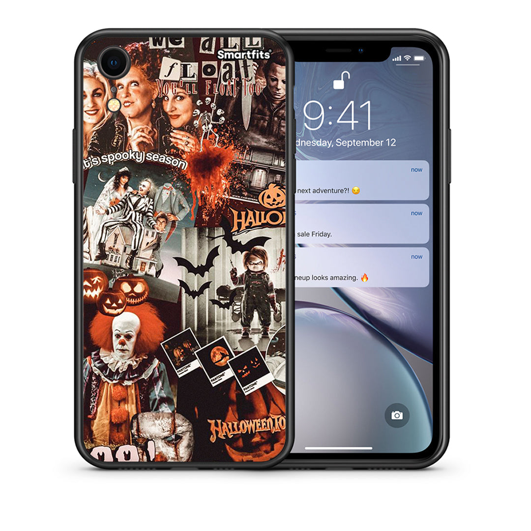 Θήκη iPhone XR Halloween Spooky Season από τη Smartfits με σχέδιο στο πίσω μέρος και μαύρο περίβλημα | iPhone XR Halloween Spooky Season case with colorful back and black bezels