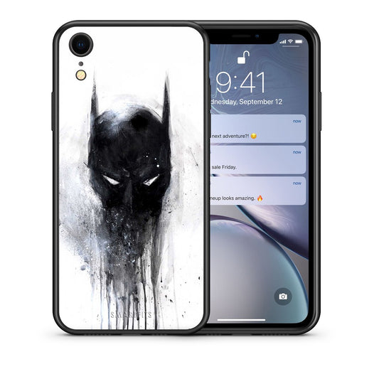 Θήκη iPhone XR Paint Bat Hero από τη Smartfits με σχέδιο στο πίσω μέρος και μαύρο περίβλημα | iPhone XR Paint Bat Hero case with colorful back and black bezels