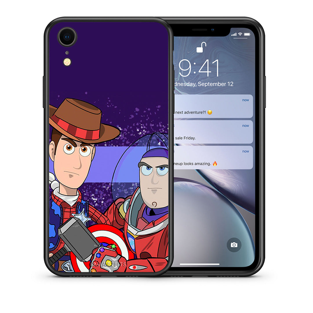 Θήκη iPhone XR Infinity Story από τη Smartfits με σχέδιο στο πίσω μέρος και μαύρο περίβλημα | iPhone XR Infinity Story case with colorful back and black bezels