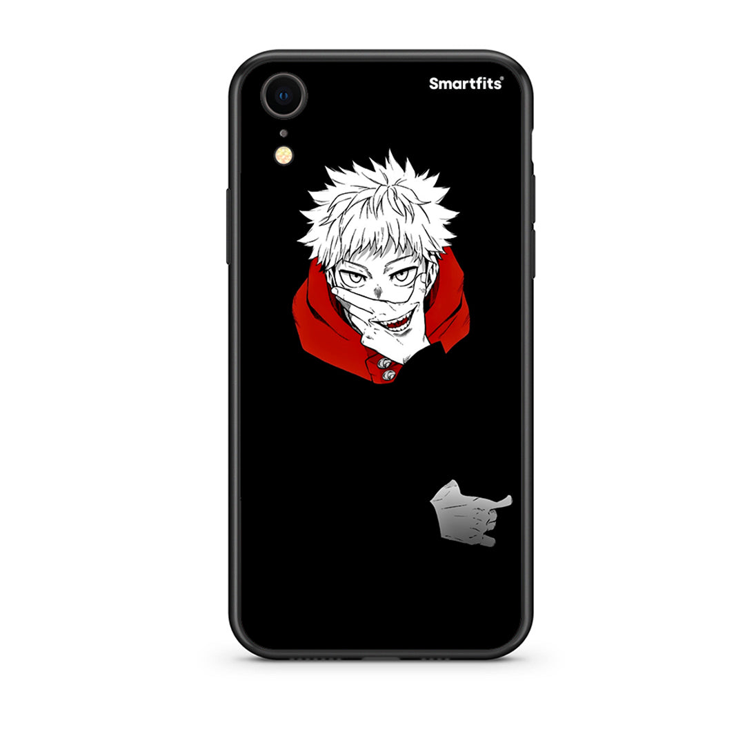 iphone xr Itadori Anime θήκη από τη Smartfits με σχέδιο στο πίσω μέρος και μαύρο περίβλημα | Smartphone case with colorful back and black bezels by Smartfits