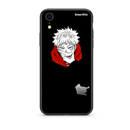 iphone xr Itadori Anime θήκη από τη Smartfits με σχέδιο στο πίσω μέρος και μαύρο περίβλημα | Smartphone case with colorful back and black bezels by Smartfits