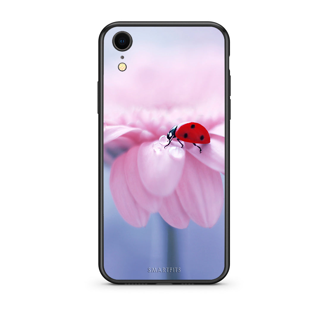 iphone xr Ladybug Flower θήκη από τη Smartfits με σχέδιο στο πίσω μέρος και μαύρο περίβλημα | Smartphone case with colorful back and black bezels by Smartfits