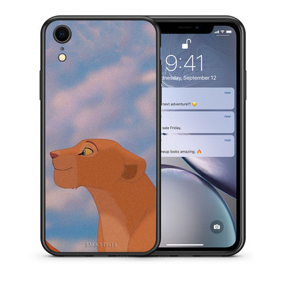 Θήκη Αγίου Βαλεντίνου iPhone XR Lion Love 2 από τη Smartfits με σχέδιο στο πίσω μέρος και μαύρο περίβλημα | iPhone XR Lion Love 2 case with colorful back and black bezels