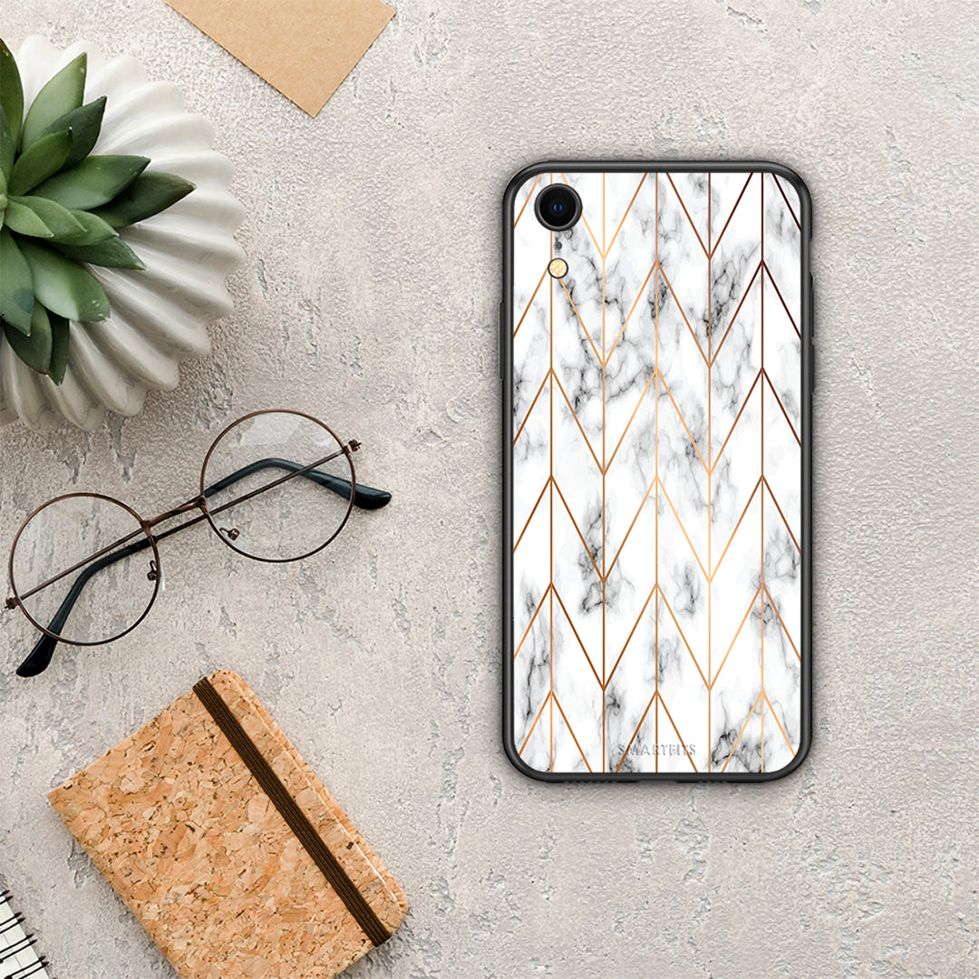 Marble Gold Geometric - iPhone XR θήκη
