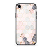 Thumbnail for 4 - iphone xr Hexagon Pink Marble case, cover, bumper