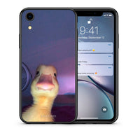 Thumbnail for Θήκη iPhone XR Meme Duck από τη Smartfits με σχέδιο στο πίσω μέρος και μαύρο περίβλημα | iPhone XR Meme Duck case with colorful back and black bezels