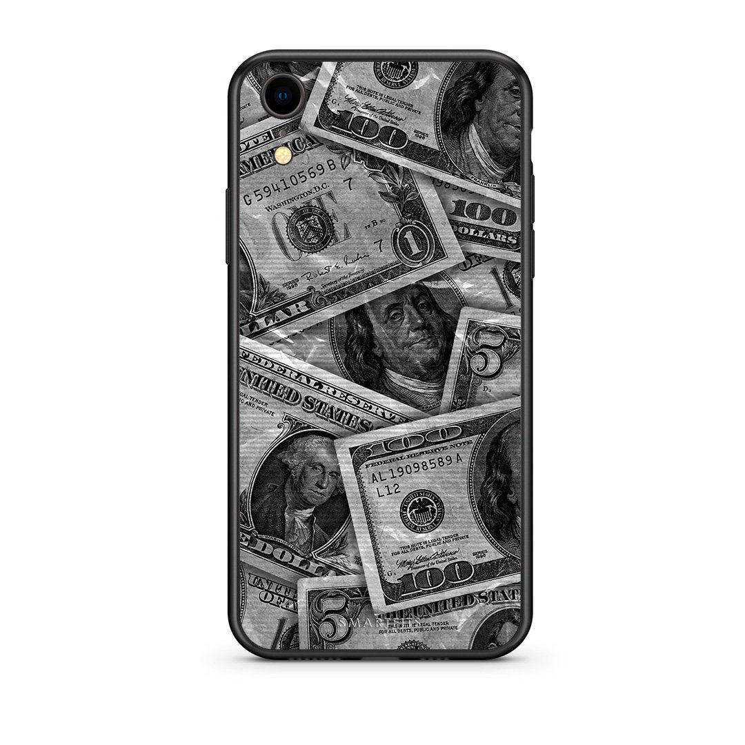 iphone xr Money Dollars θήκη από τη Smartfits με σχέδιο στο πίσω μέρος και μαύρο περίβλημα | Smartphone case with colorful back and black bezels by Smartfits