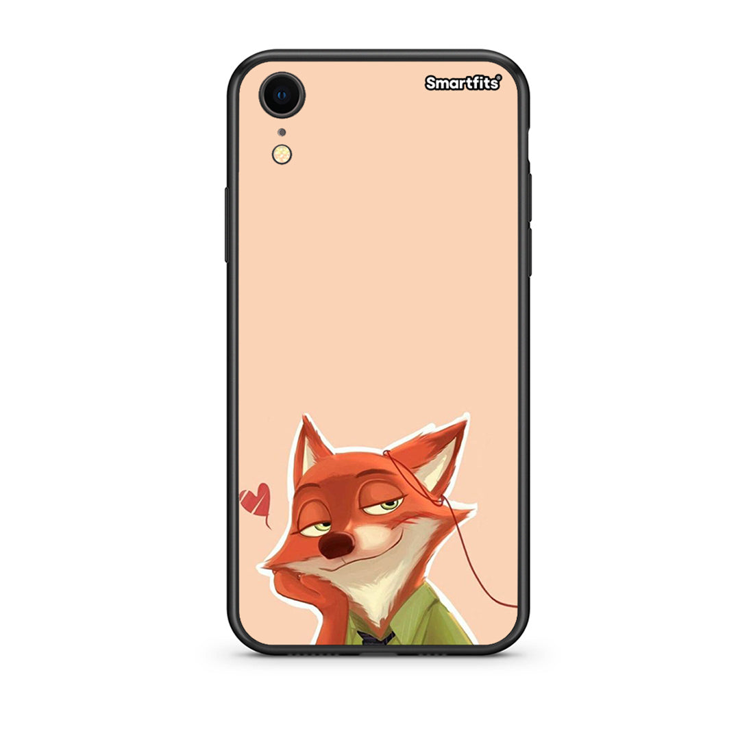 iphone xr Nick Wilde And Judy Hopps Love 1 θήκη από τη Smartfits με σχέδιο στο πίσω μέρος και μαύρο περίβλημα | Smartphone case with colorful back and black bezels by Smartfits