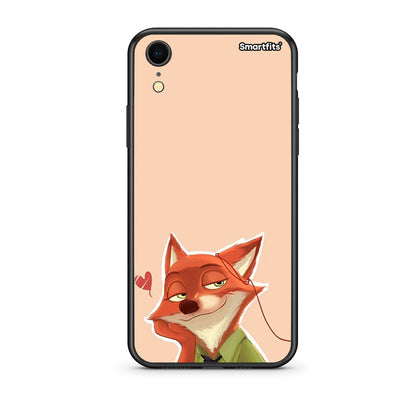 iphone xr Nick Wilde And Judy Hopps Love 1 θήκη από τη Smartfits με σχέδιο στο πίσω μέρος και μαύρο περίβλημα | Smartphone case with colorful back and black bezels by Smartfits