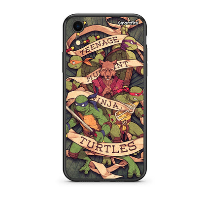 iphone xr Ninja Turtles θήκη από τη Smartfits με σχέδιο στο πίσω μέρος και μαύρο περίβλημα | Smartphone case with colorful back and black bezels by Smartfits