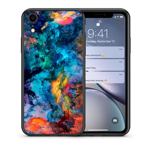 Θήκη iPhone XR Crayola Paint από τη Smartfits με σχέδιο στο πίσω μέρος και μαύρο περίβλημα | iPhone XR Crayola Paint case with colorful back and black bezels