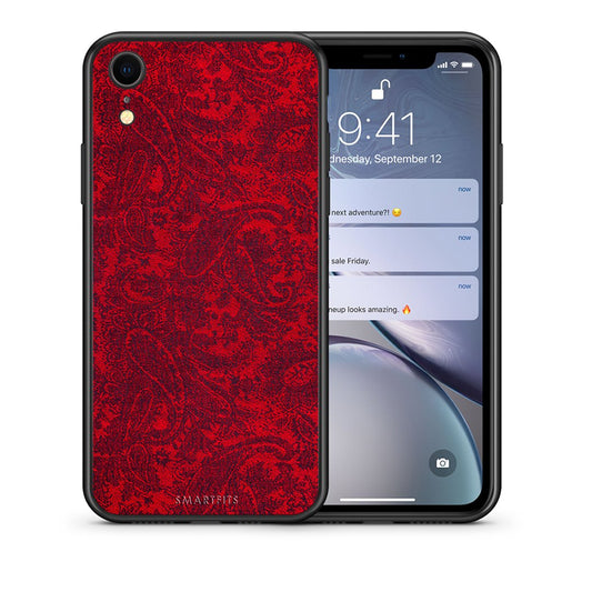 Θήκη iPhone XR Paisley Cashmere από τη Smartfits με σχέδιο στο πίσω μέρος και μαύρο περίβλημα | iPhone XR Paisley Cashmere case with colorful back and black bezels