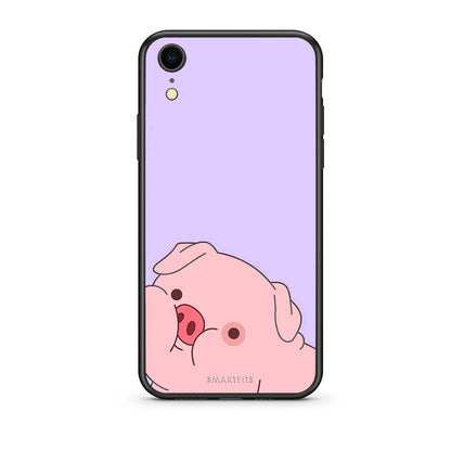 iphone xr Pig Love 2 Θήκη Αγίου Βαλεντίνου από τη Smartfits με σχέδιο στο πίσω μέρος και μαύρο περίβλημα | Smartphone case with colorful back and black bezels by Smartfits
