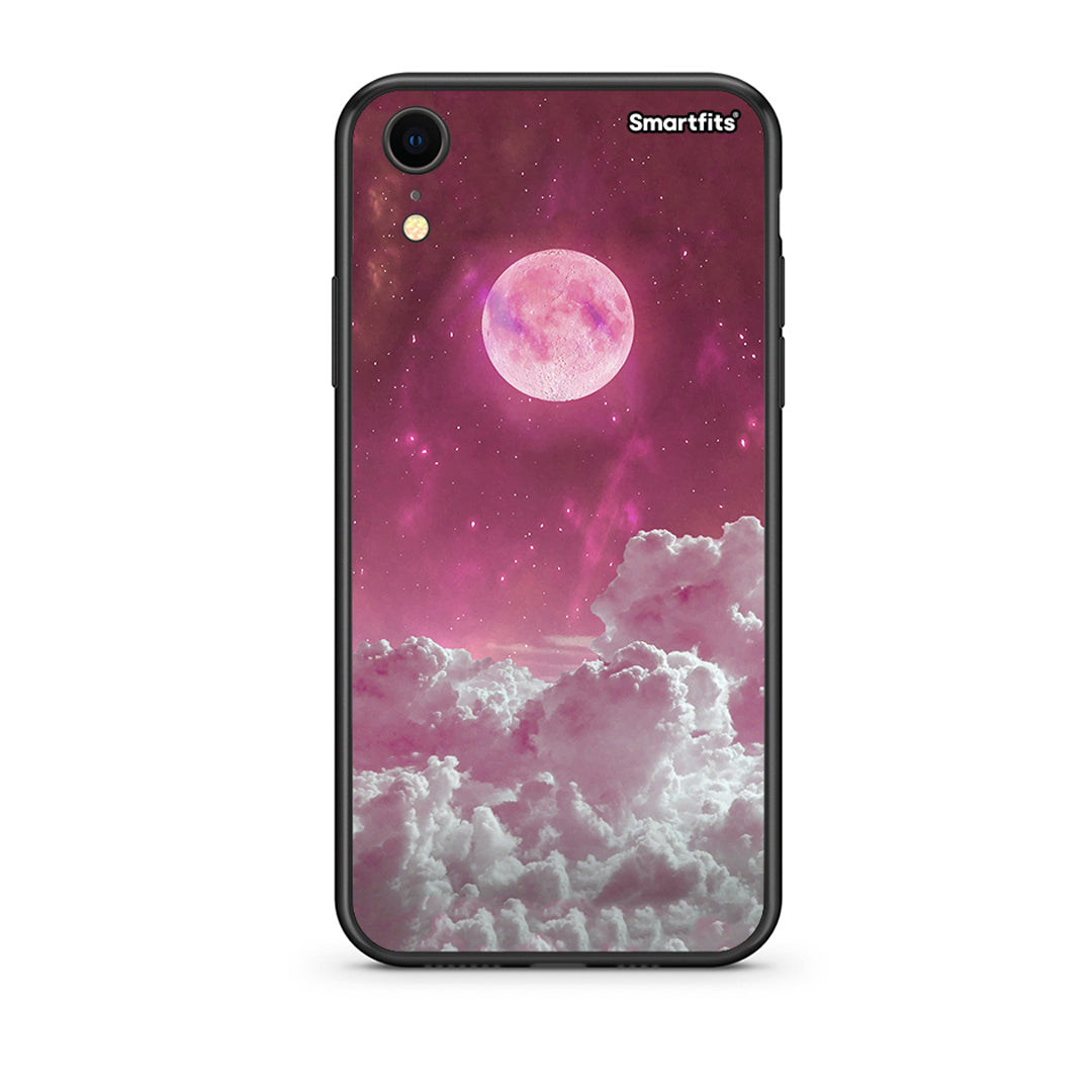 iphone xr Pink Moon Θήκη από τη Smartfits με σχέδιο στο πίσω μέρος και μαύρο περίβλημα | Smartphone case with colorful back and black bezels by Smartfits