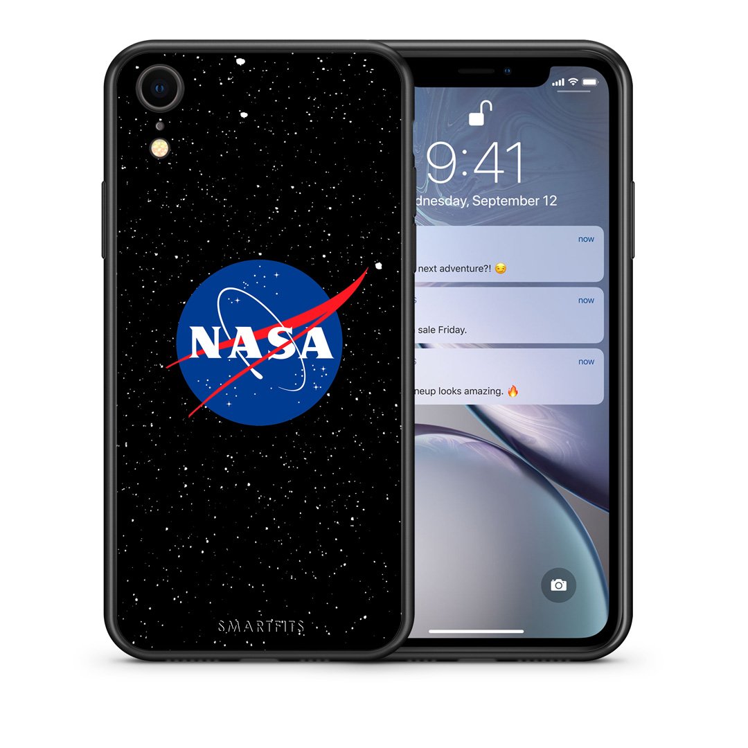 Θήκη iPhone XR NASA PopArt από τη Smartfits με σχέδιο στο πίσω μέρος και μαύρο περίβλημα | iPhone XR NASA PopArt case with colorful back and black bezels